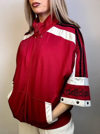 Veste en nylon manche 3/4 rouge ADIDAS M/L vintage