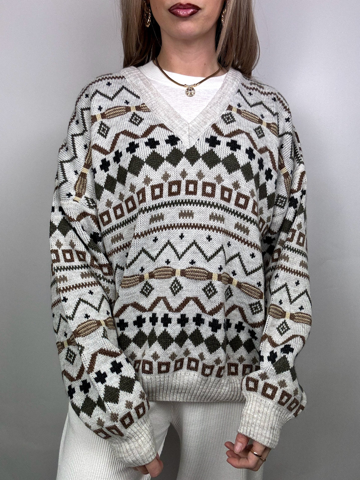 XL vintage gray knitted oversized sweater
