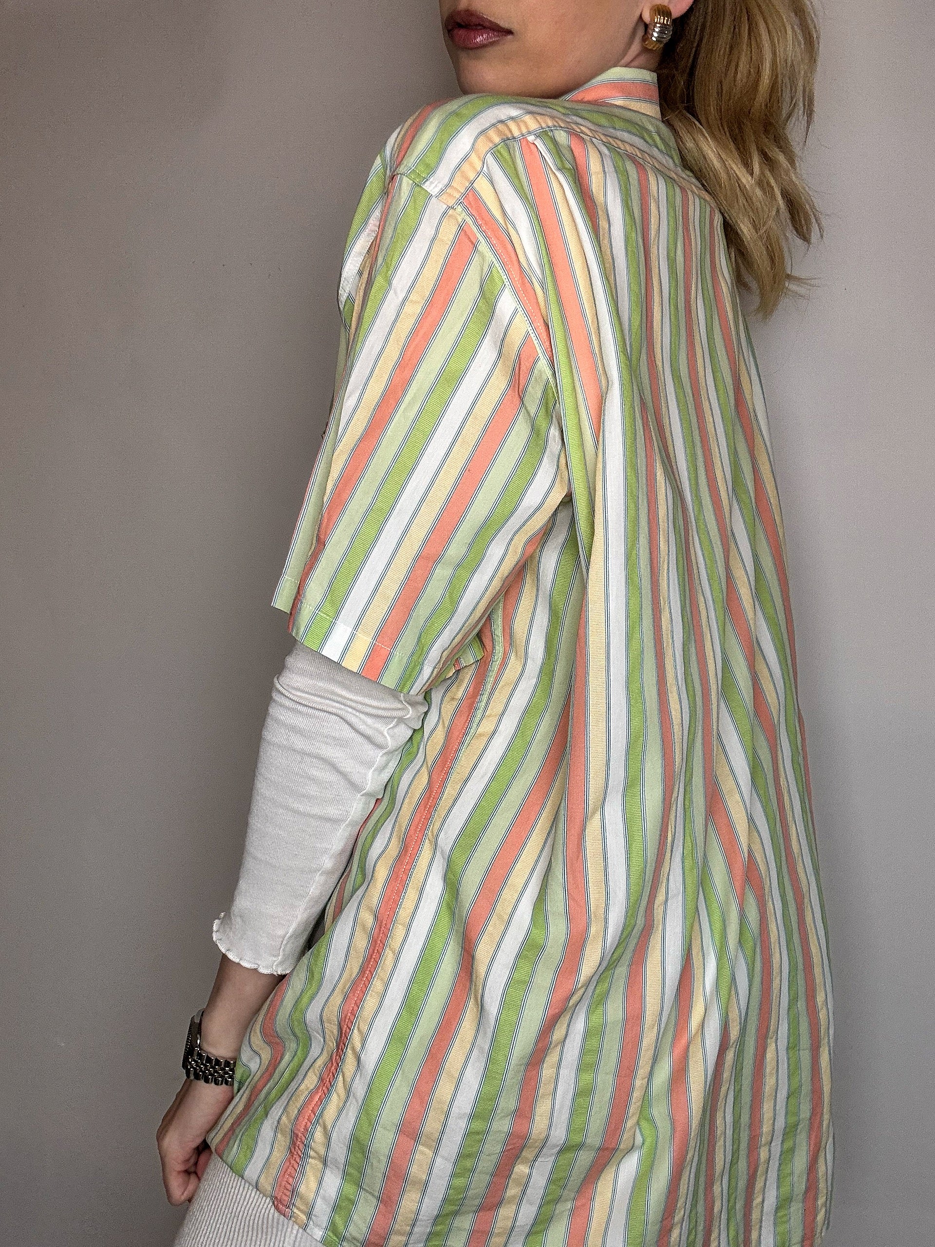 LACOSTE XL Vintage Pastell gestreiftes Hemd 