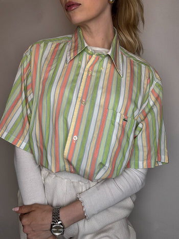LACOSTE XL vintage pastel striped shirt 