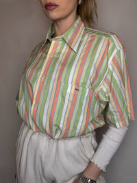 LACOSTE XL Vintage Pastell gestreiftes Hemd 