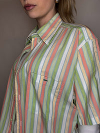 LACOSTE XL Vintage Pastell gestreiftes Hemd 