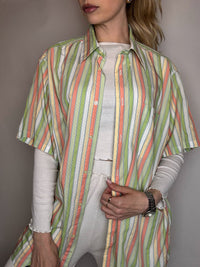 LACOSTE XL Vintage Pastell gestreiftes Hemd 