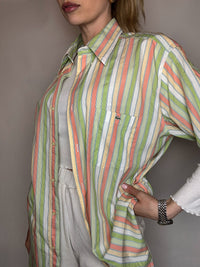 LACOSTE XL Vintage Pastell gestreiftes Hemd 
