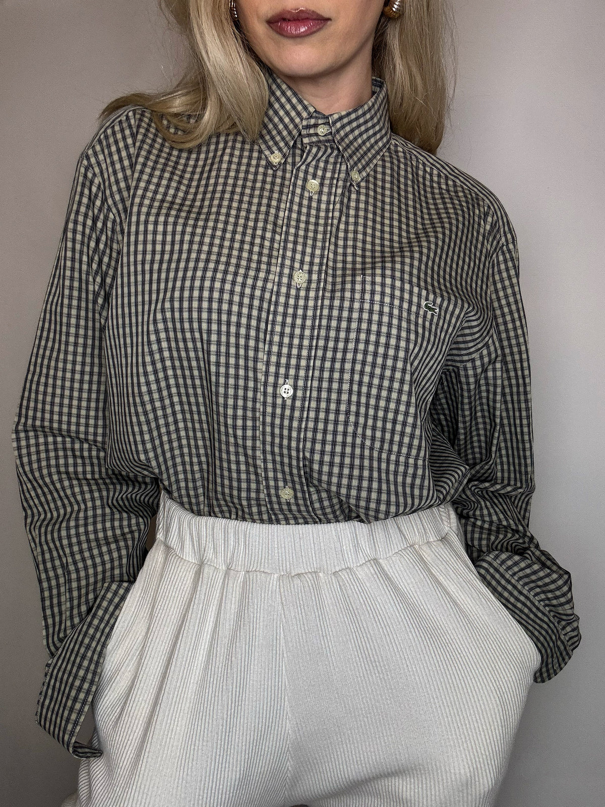 Chemise à carreaux LACOSTE M vintage