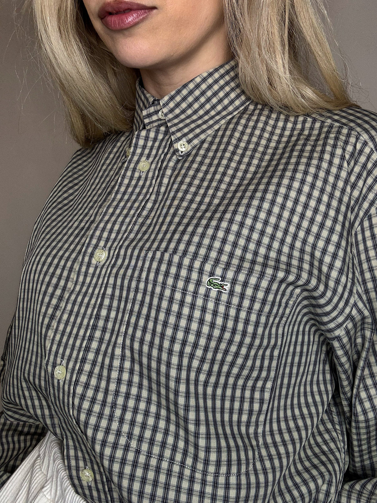 Chemise à carreaux LACOSTE M vintage