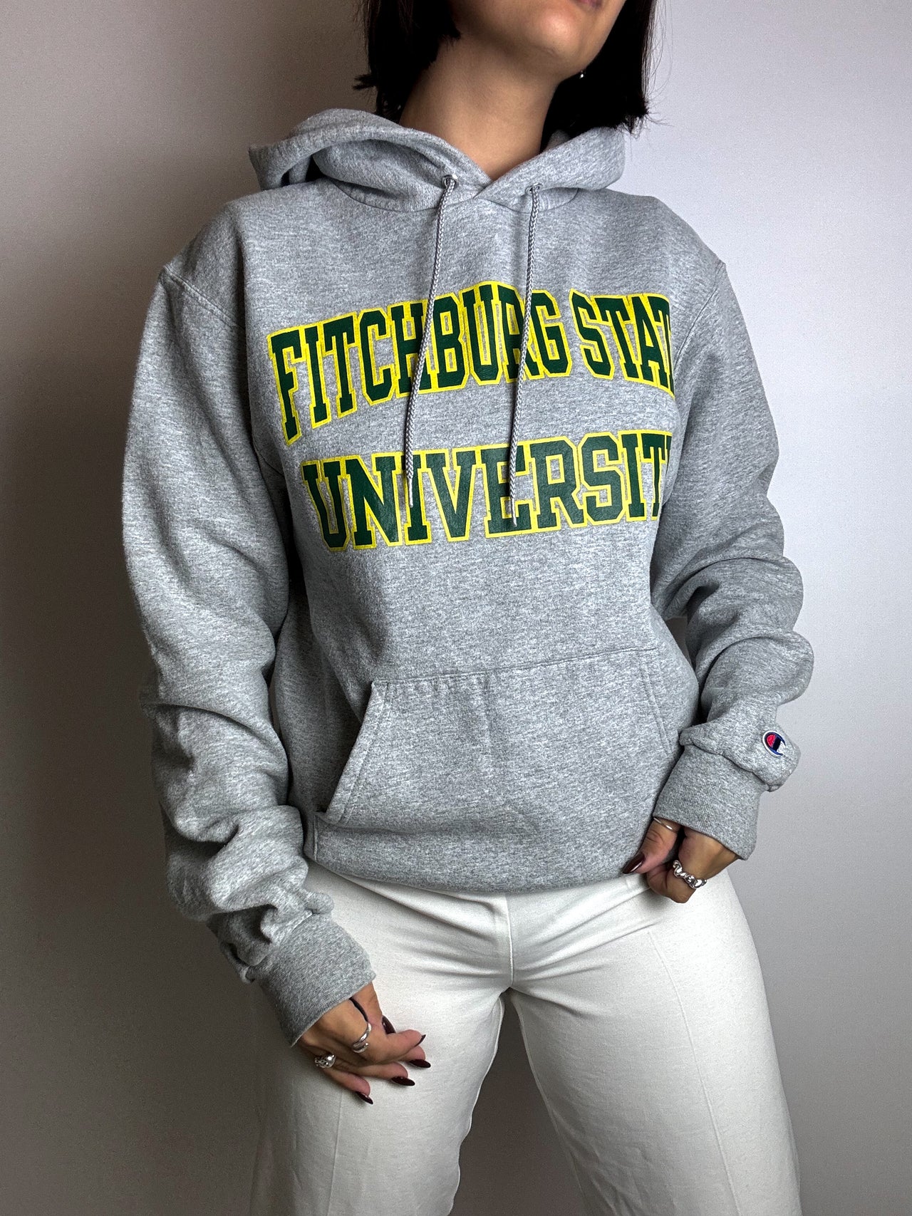 Pull américain université gris vintage M/L