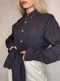 Vintage Navy and White Striped Shirt L/XL 