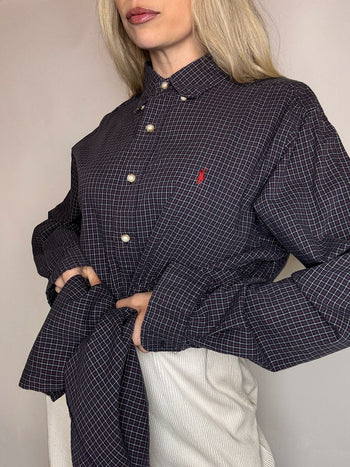 Vintage Navy and White Striped Shirt L/XL 