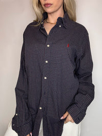 Vintage Navy and White Striped Shirt L/XL 