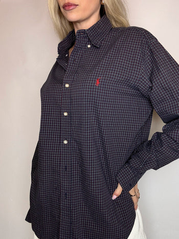 Vintage Navy and White Striped Shirt L/XL 