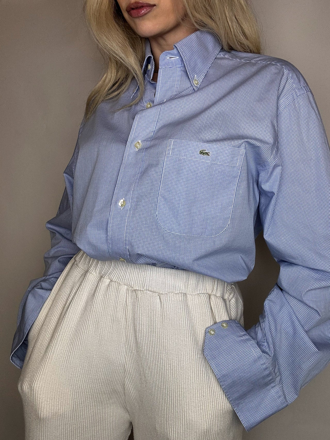 Vintage Navy and White Striped Shirt L/XL 