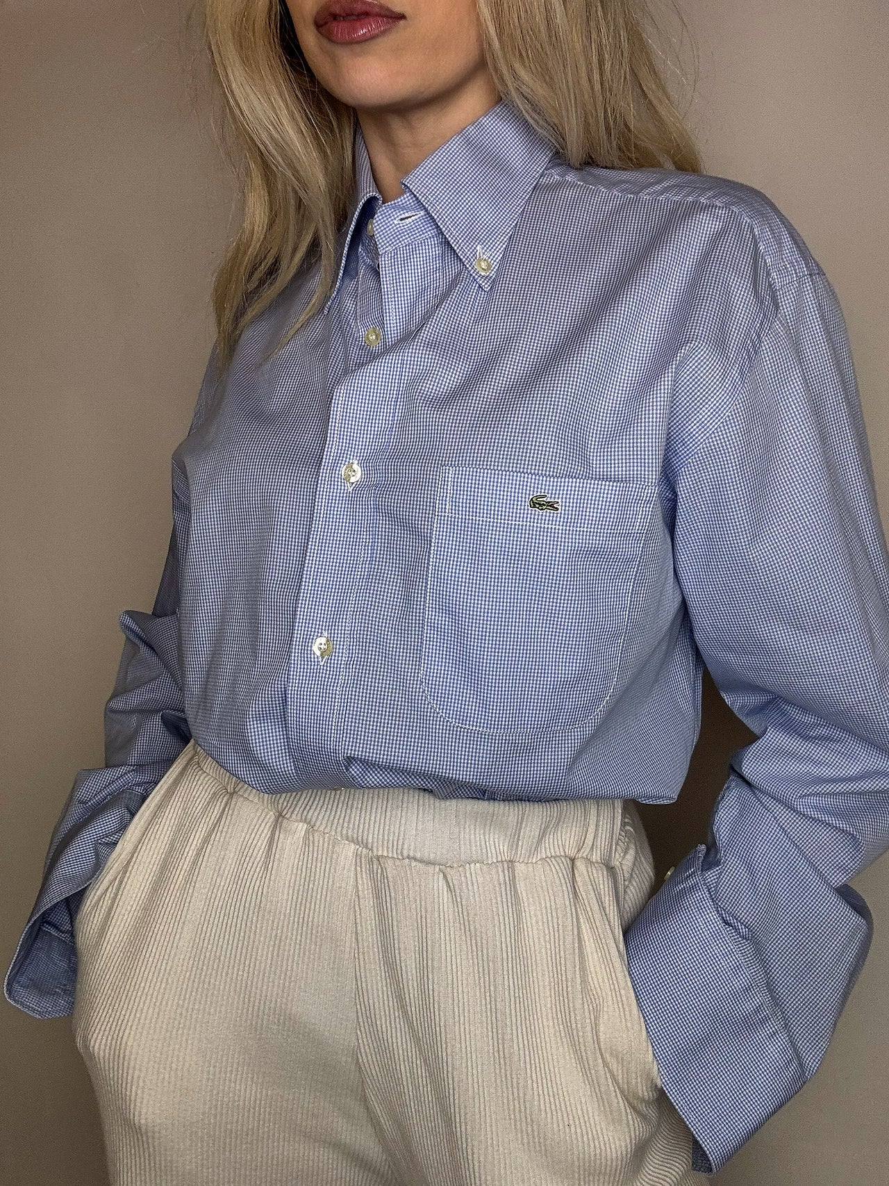 Vintage Navy and White Striped Shirt L/XL 