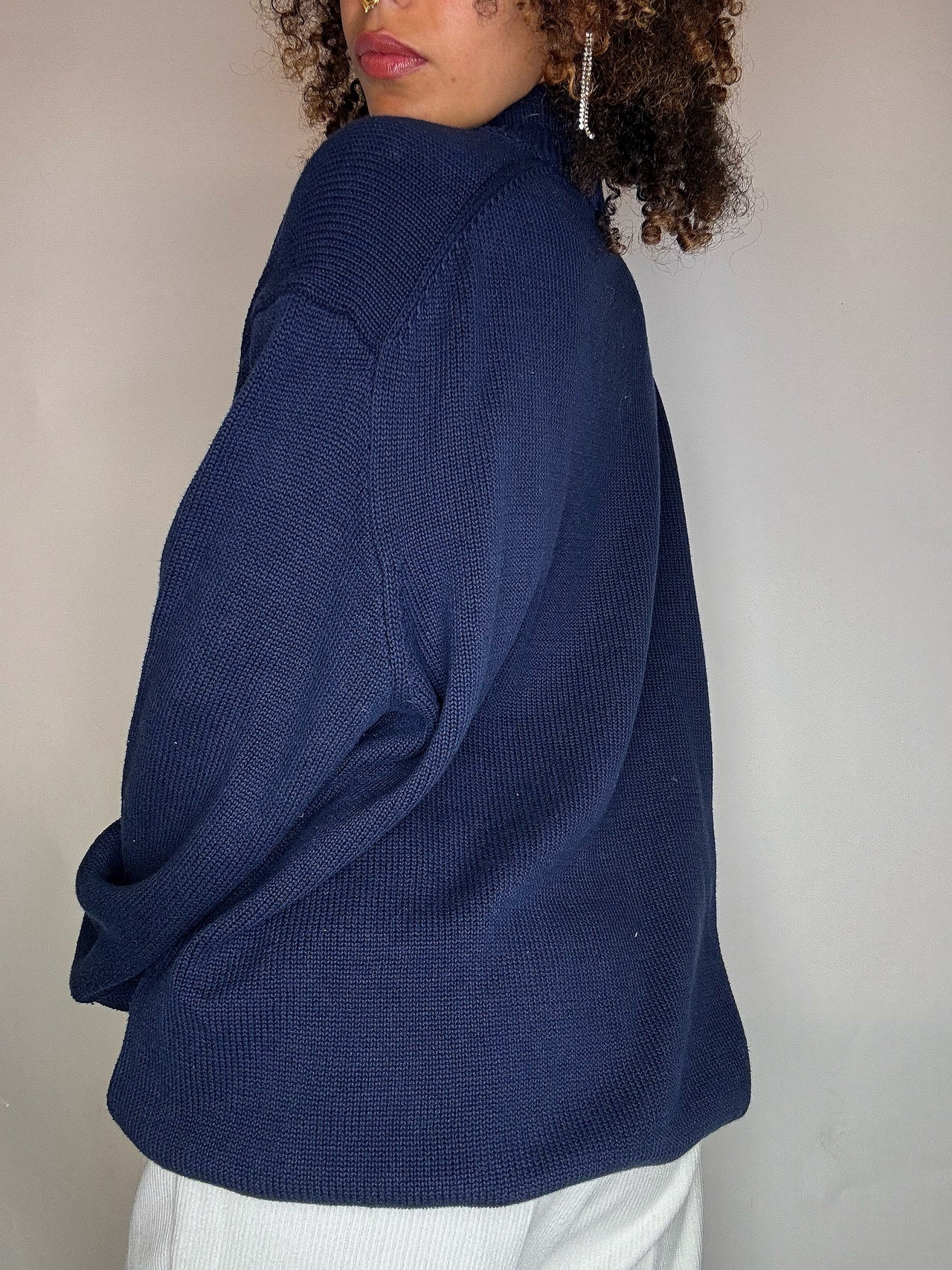 Pull col cheminée marine  3XL vintage