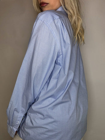 Vintage Navy and White Striped Shirt L/XL 
