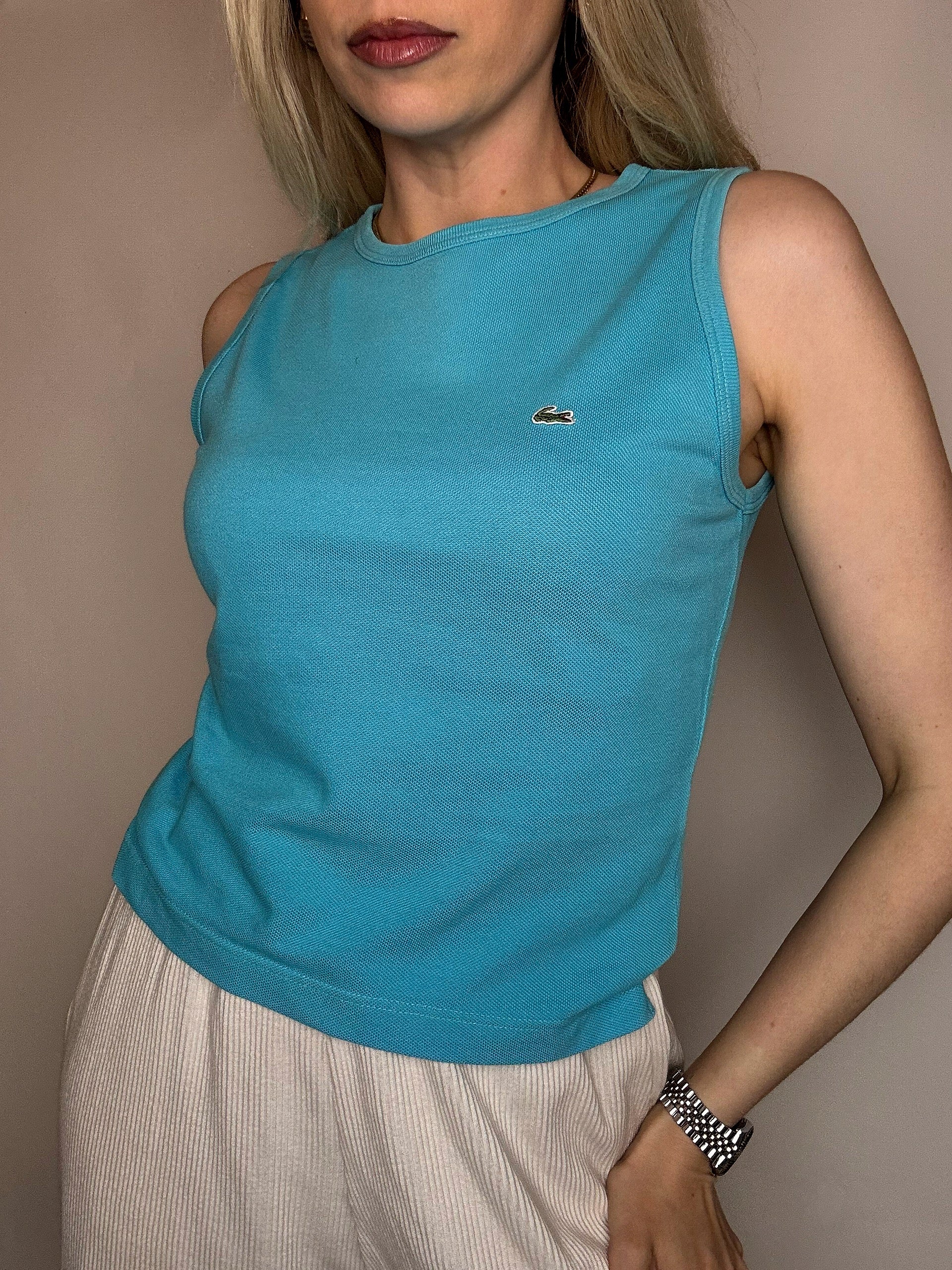 LACOSTE M vintage sky blue short-sleeved polo shirt