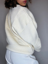 Pull col rond beige XL vintage
