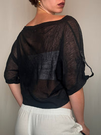 Vintage black leather shoulder bag