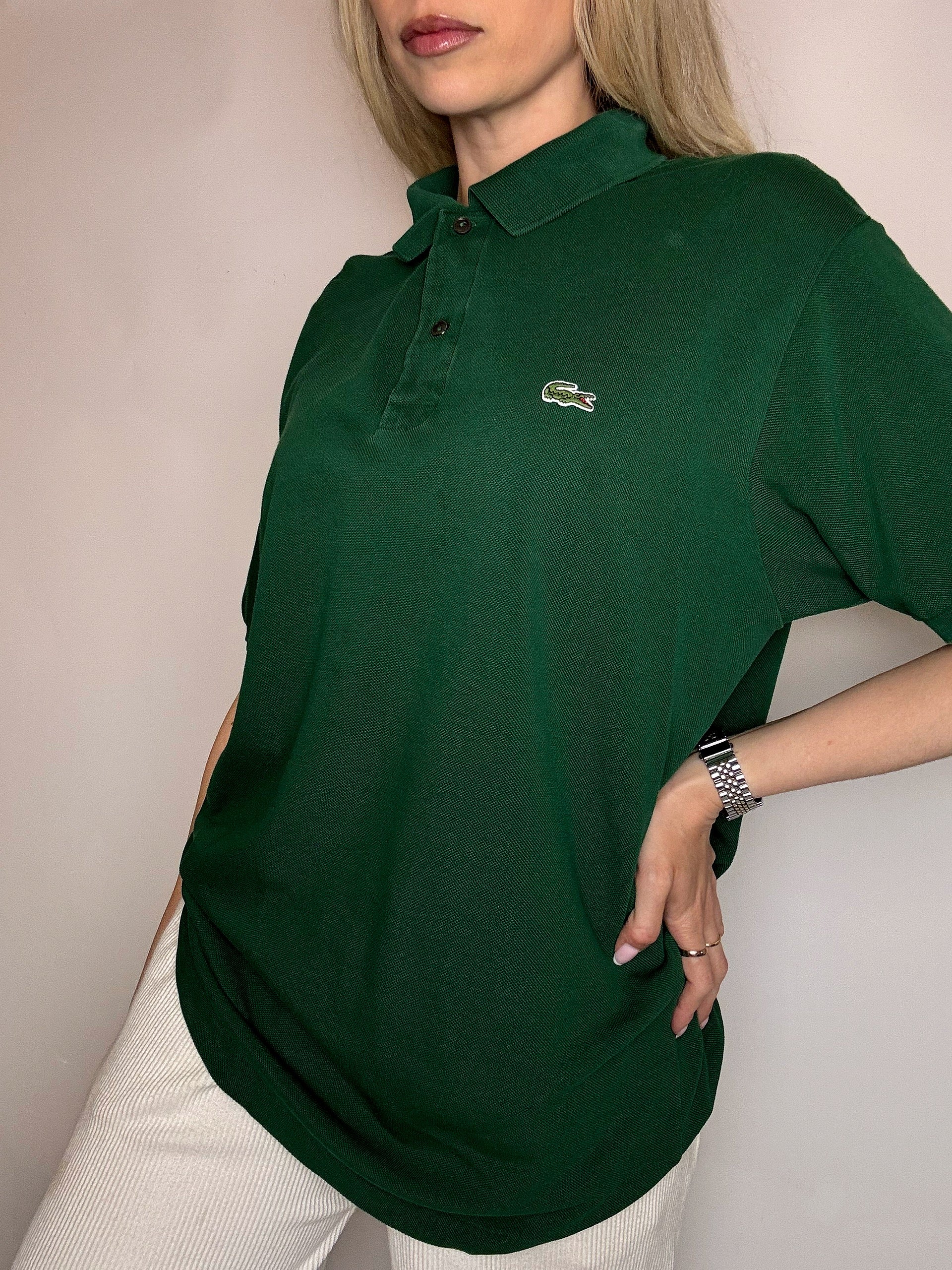 Polo manches courtes vert LACOSTE XL vintage