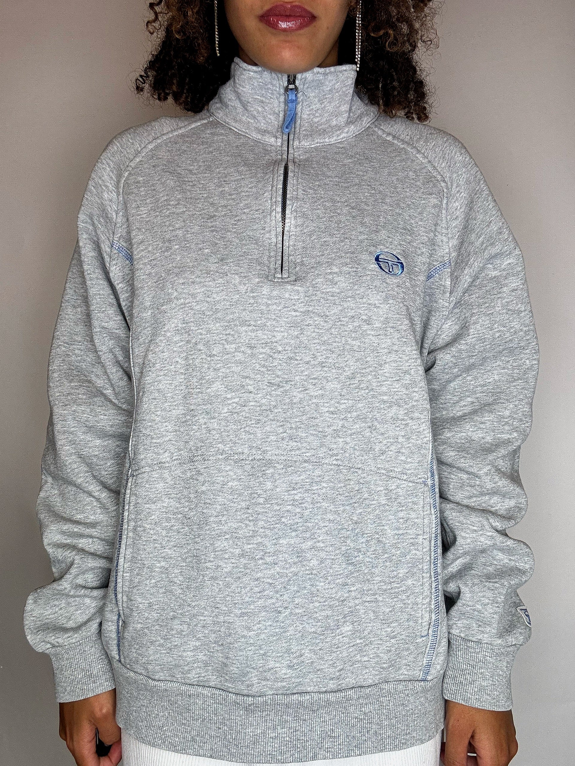 SERGIO TACCHINI S/M Vintage-Sweatshirt mit Stehkragen