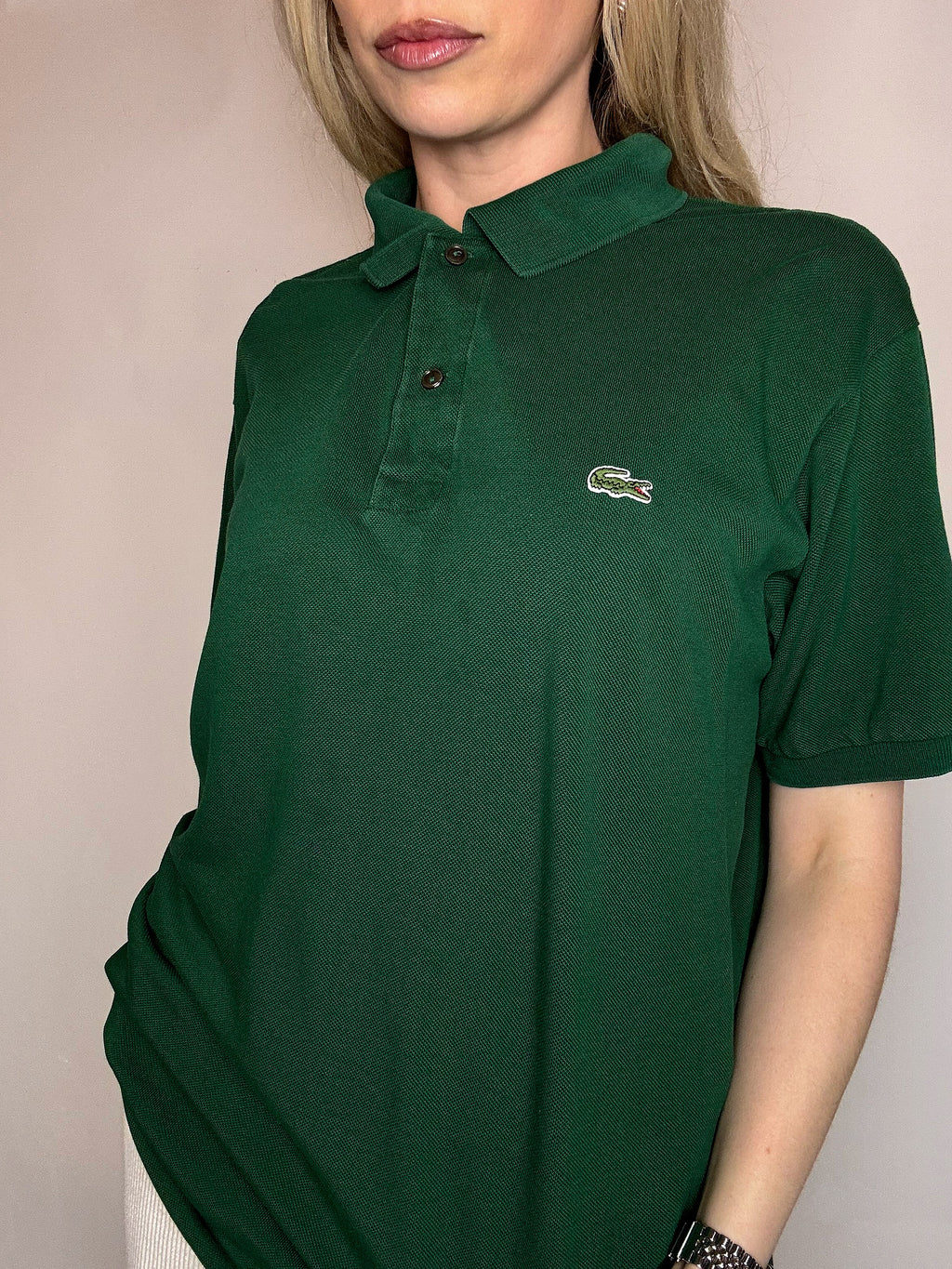 Polo manches courtes vert LACOSTE XL vintage