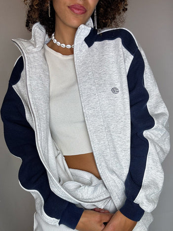 Veste de jogging grise et marineC CHAMPION M vintage