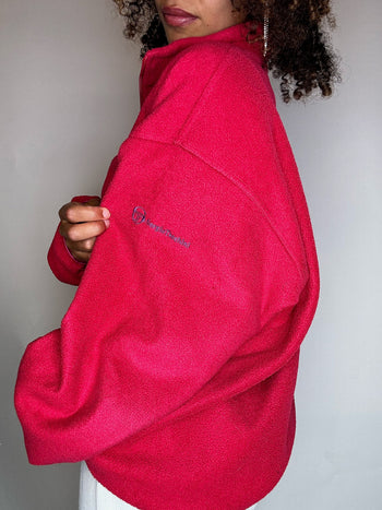 Polaire rose brodée SERGIO TACCHINI XL vintage