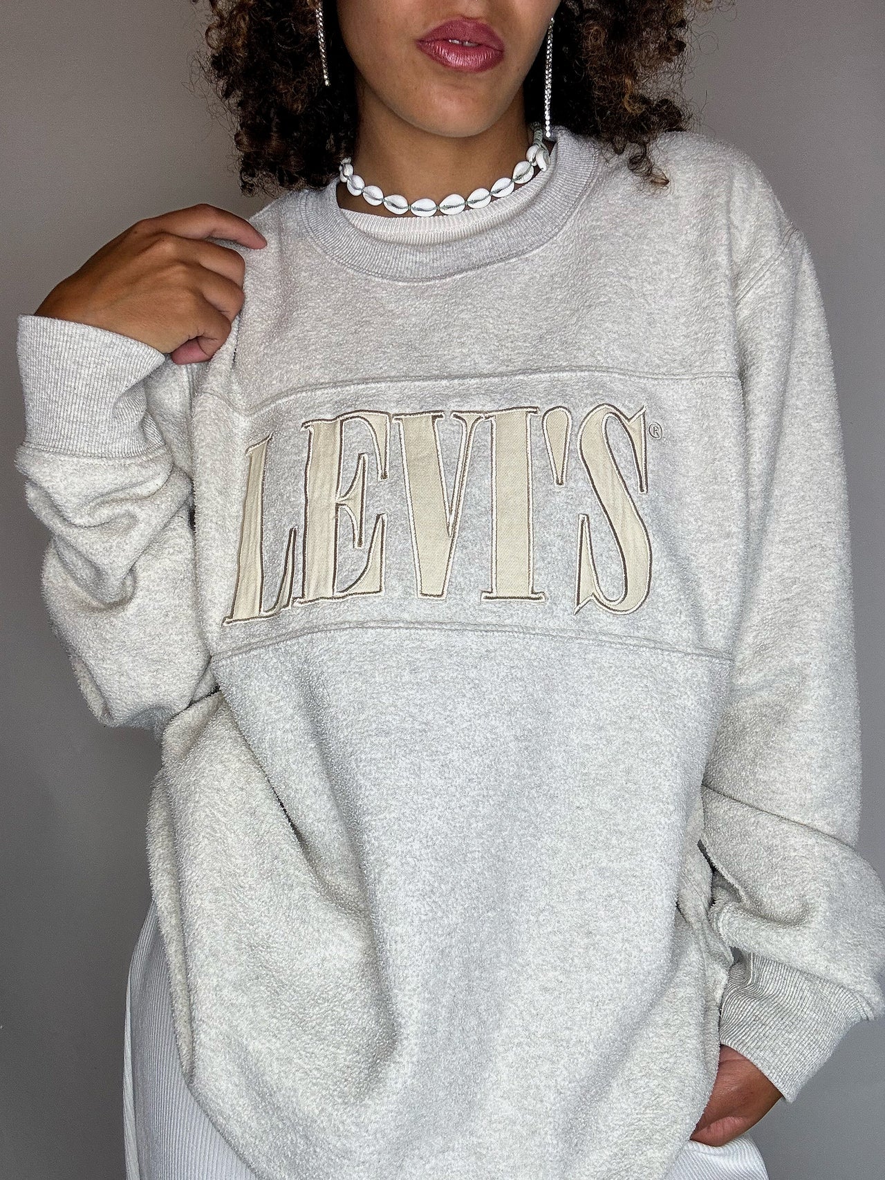 Pull polaire greige LEVIS M vintage