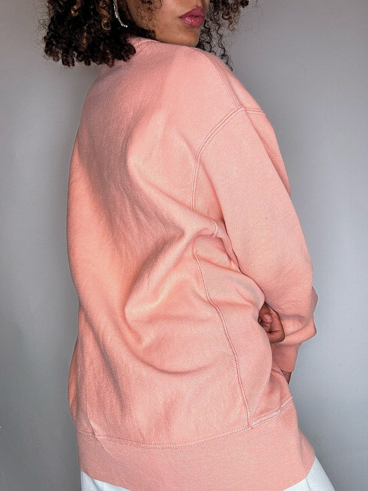 Sweat col rond saumon CHAMPION L vintage