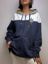 Vintage Disney Blue Zip Sweater XL 