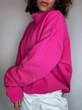 Sweat à col roulé rose NIKE M vintage