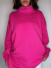 Sweat à col roulé rose NIKE M vintage
