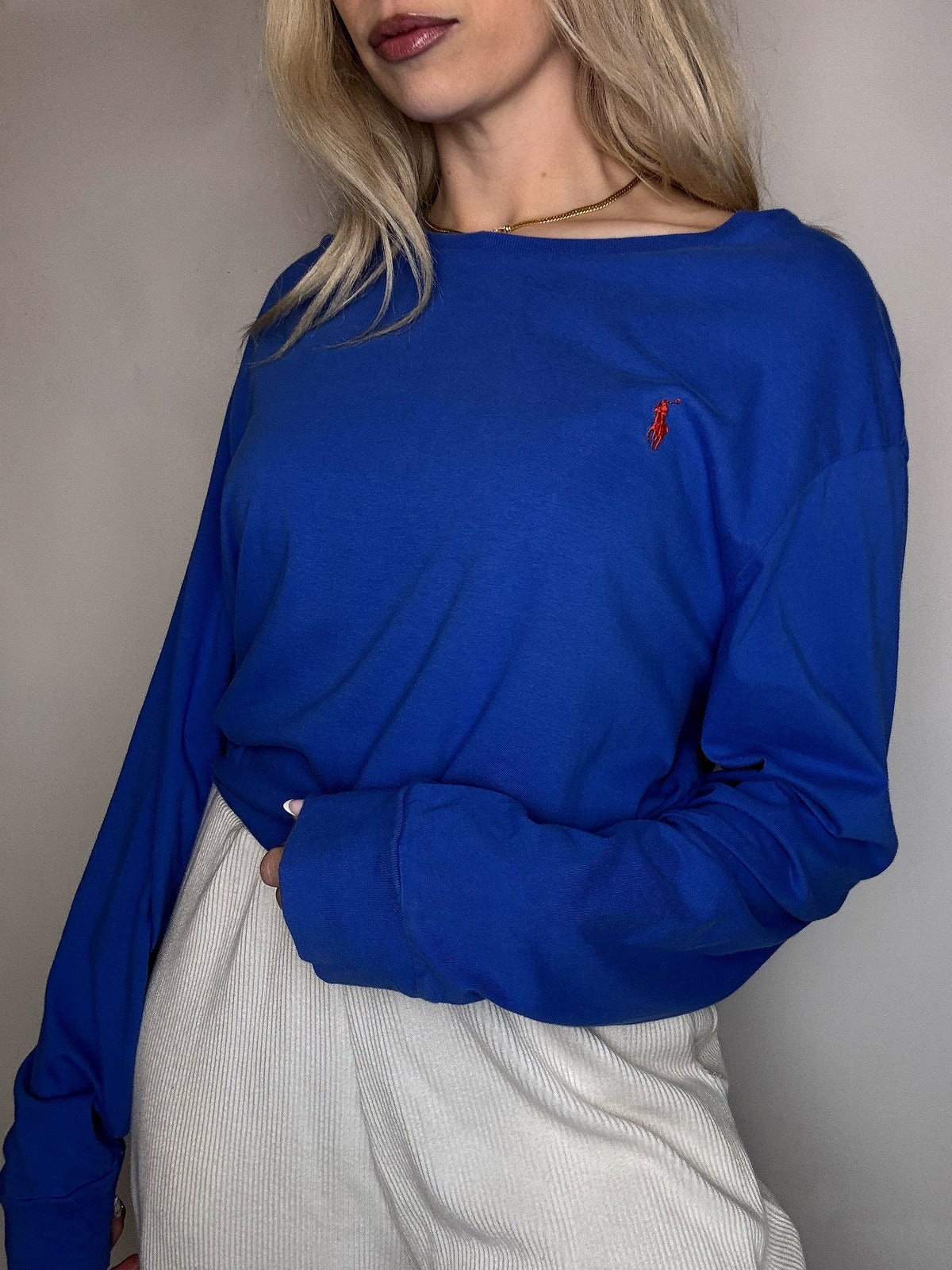 Tee shirt à manche longue bleu RALPH LAUREN XL