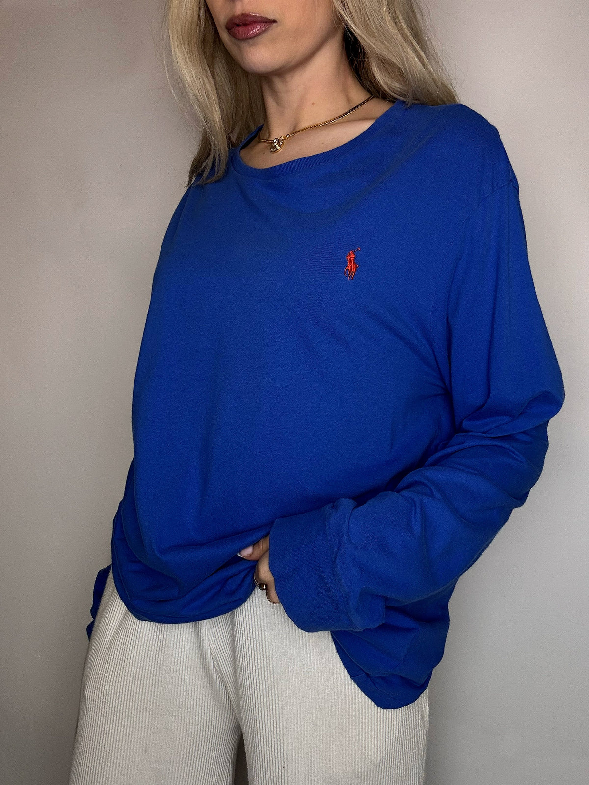Tee shirt à manche longue bleu RALPH LAUREN XL