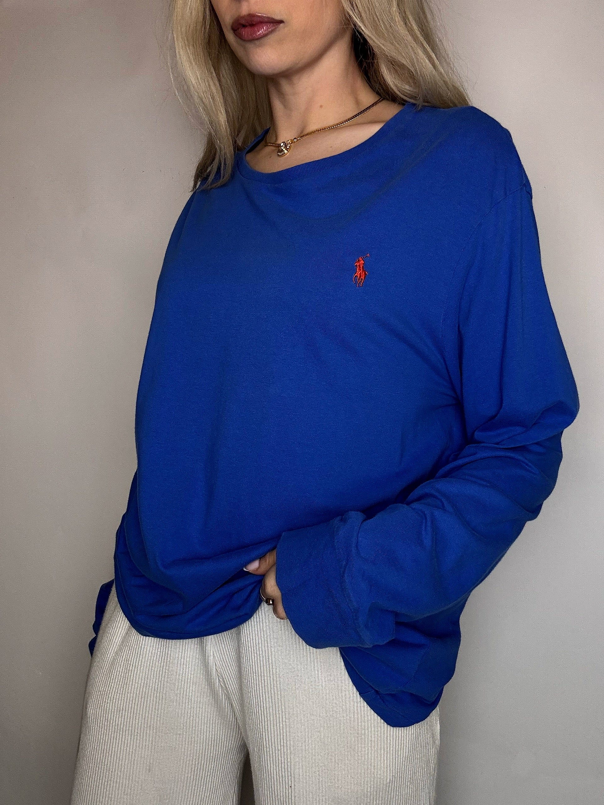 Tee shirt à manche longue bleu RALPH LAUREN XL