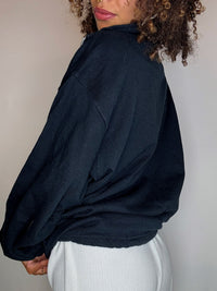 Sweat col cheminée noir CHAMPION XL vintage