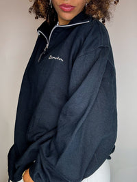 Sweat col cheminée noir CHAMPION XL vintage