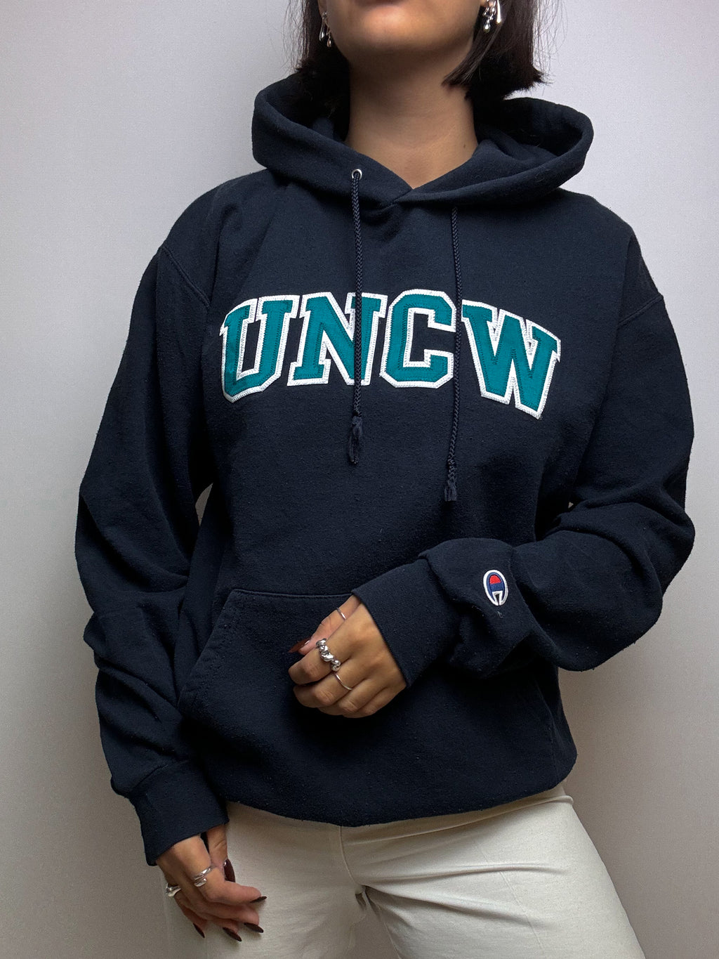 American vintage blue university sweater S/M 