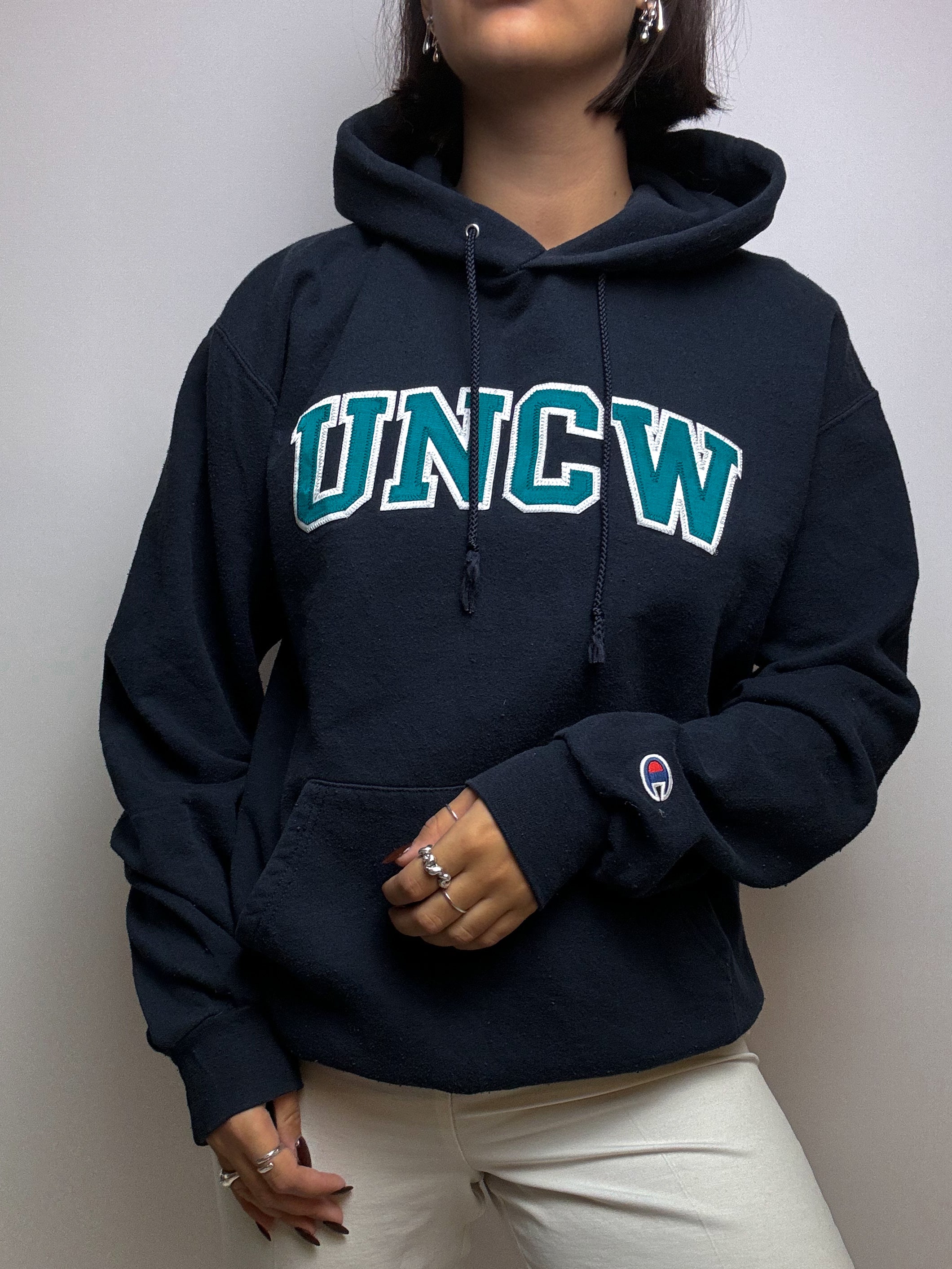 American vintage blue university sweater S/M 