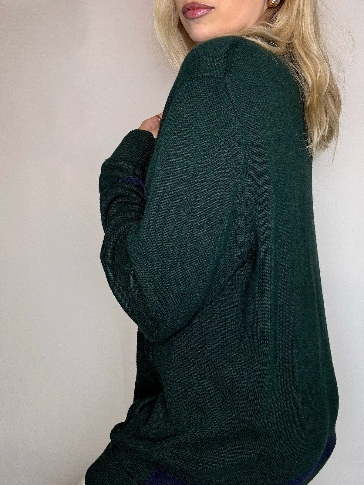 TOMMY HILFIGER L Vintage-Strickjacke in Grün 