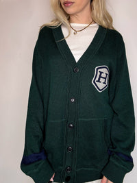 TOMMY HILFIGER L Vintage-Strickjacke in Grün 