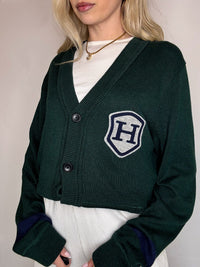 TOMMY HILFIGER L Vintage-Strickjacke in Grün 