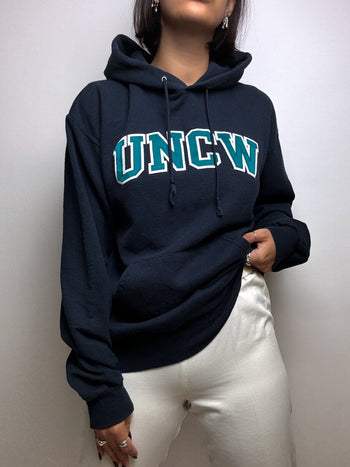 Pull américain université bleu vintage S/M