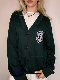 TOMMY HILFIGER L Vintage-Strickjacke in Grün 