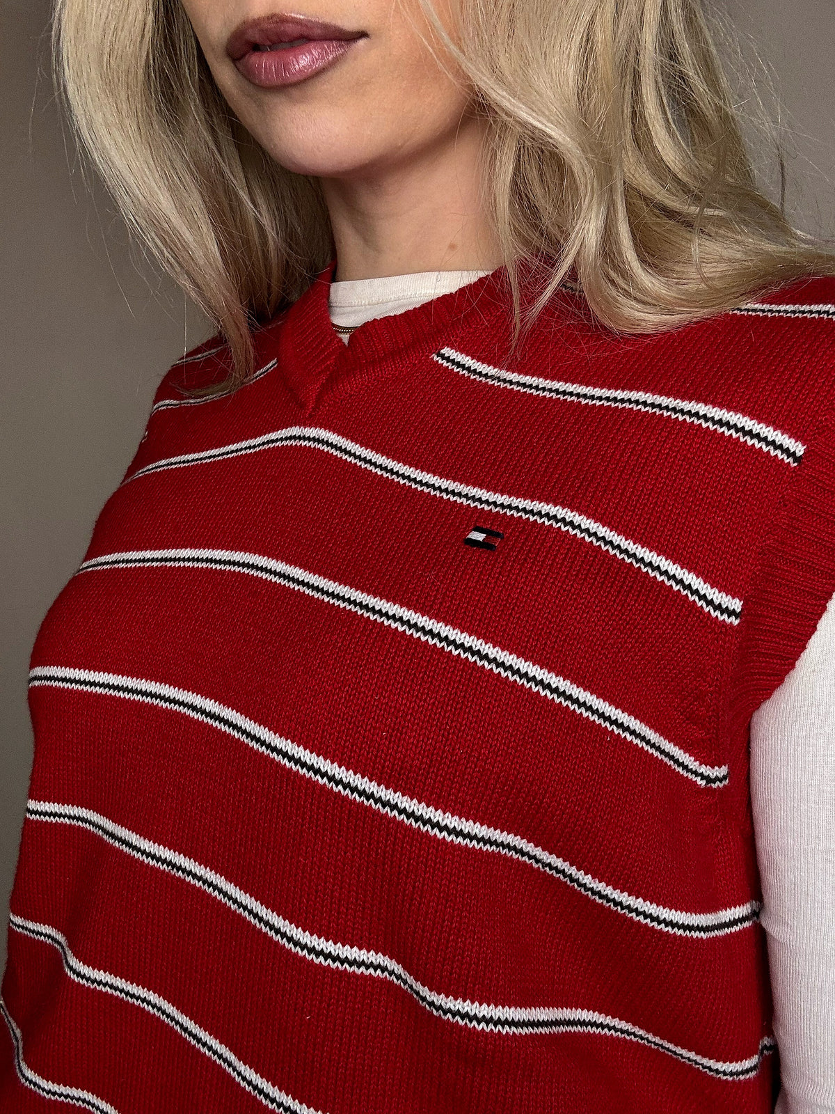 Vintage Marine Argyl Strickpullover L