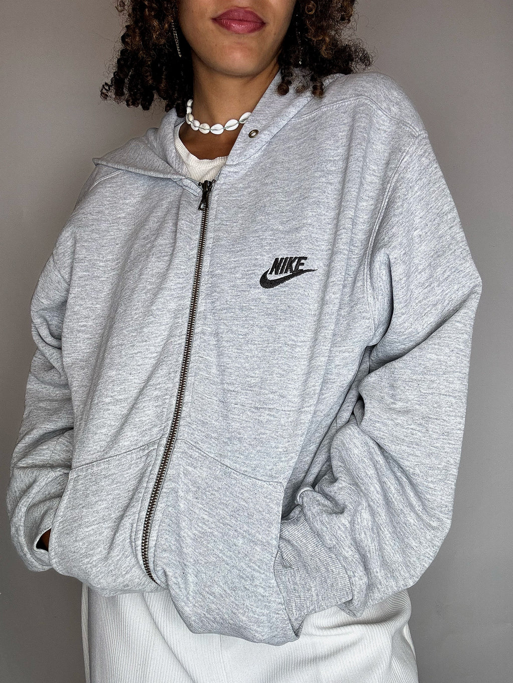 Vintage XL graue Nike Joggingjacke