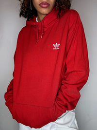 Sweat à capuche rouge ADIDAS L vintage