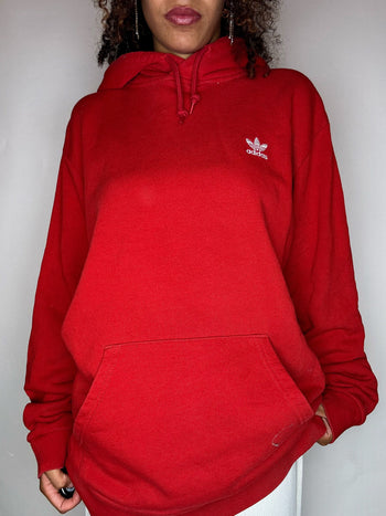Sweat à capuche rouge ADIDAS L vintage