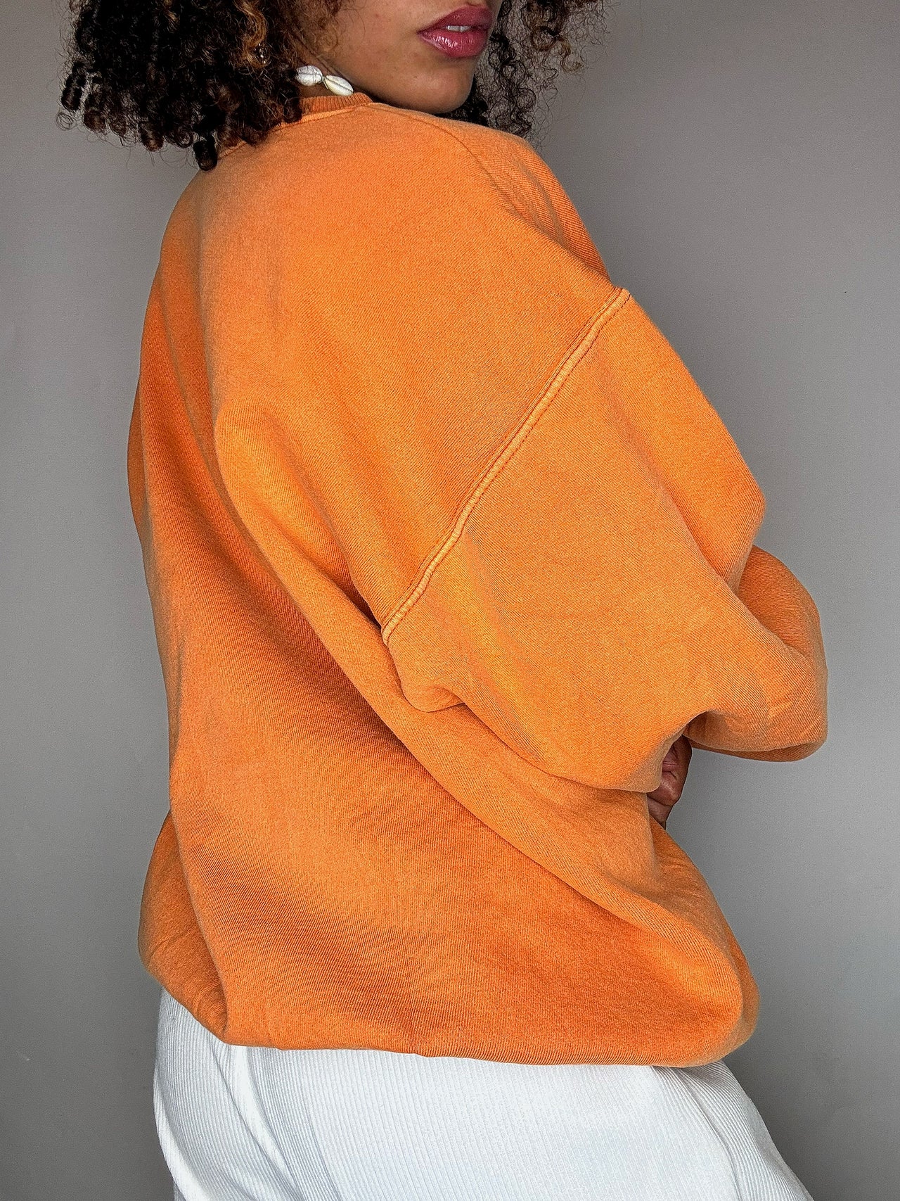 Sweat col rond orange XL vintage