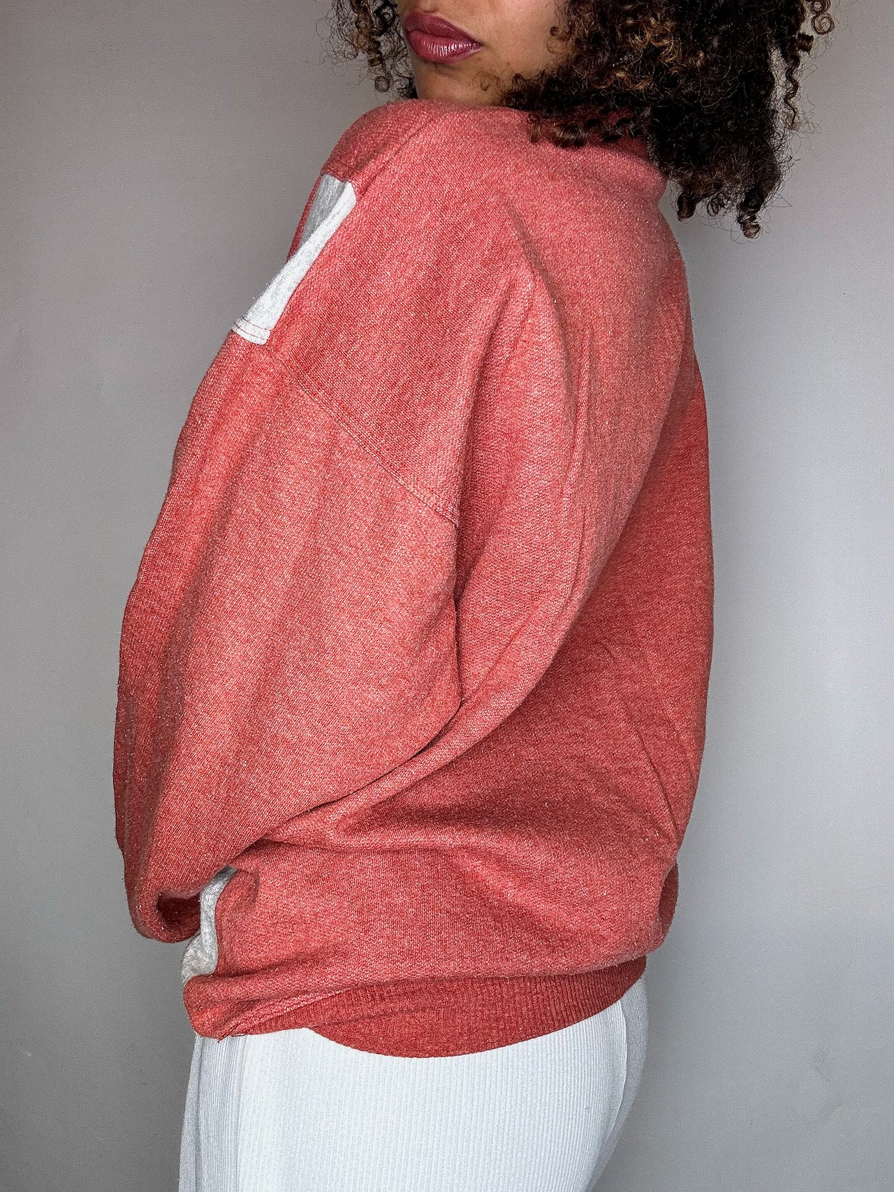Sweat à capuche saumon L vintage
